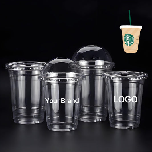 Coffee Cups 12oz 16oz 20oz Pet Pp Cold Drink Cup Plastic 98mm Diameter with straw