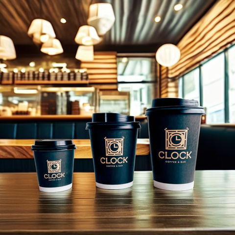 Custom Design 12oz 16oz 20oz Double Wall Paper Food Grade Coffee Paper Cups With Plastic Lids for Hot Coffee